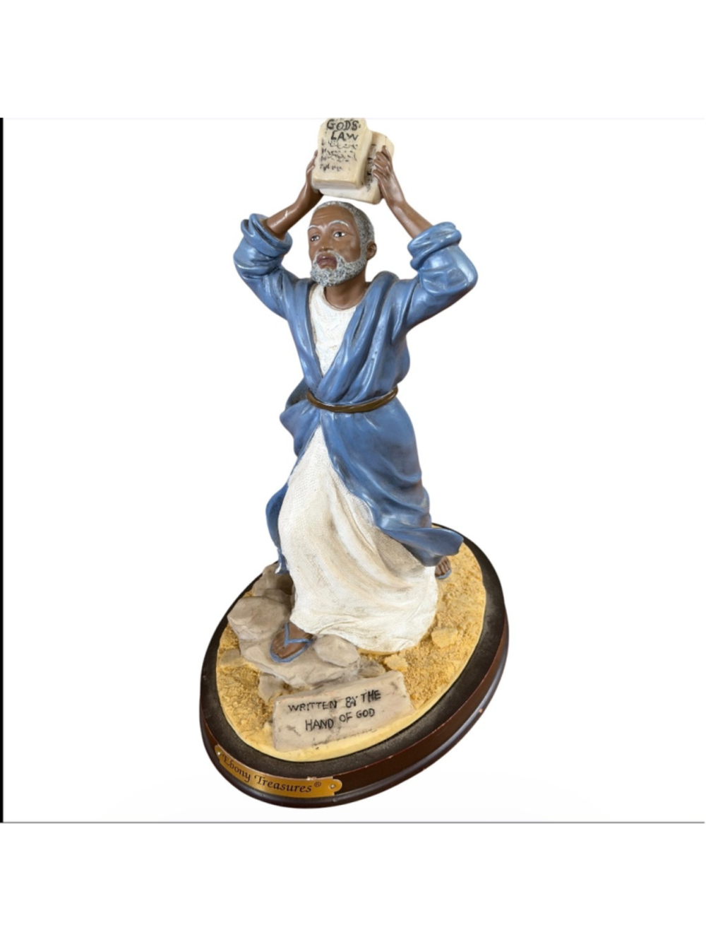 Ebony Treasures Moses Figurine - God’s Law Ten Commandments Statue